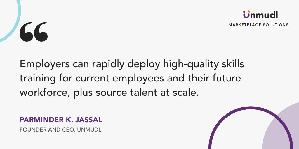 unmudl's tweet photo. “Employers can rapidly deploy high-quality skills training for current employees and their future workforce, plus source talent at scale.” said @pjassal, founder and CEO of @unmudl
#Unmudl #SkillstoJobs #workinglearner #highered #commcollege #solutions
https://t.co/yilX78V26A https://t.co/Gox7atWql0