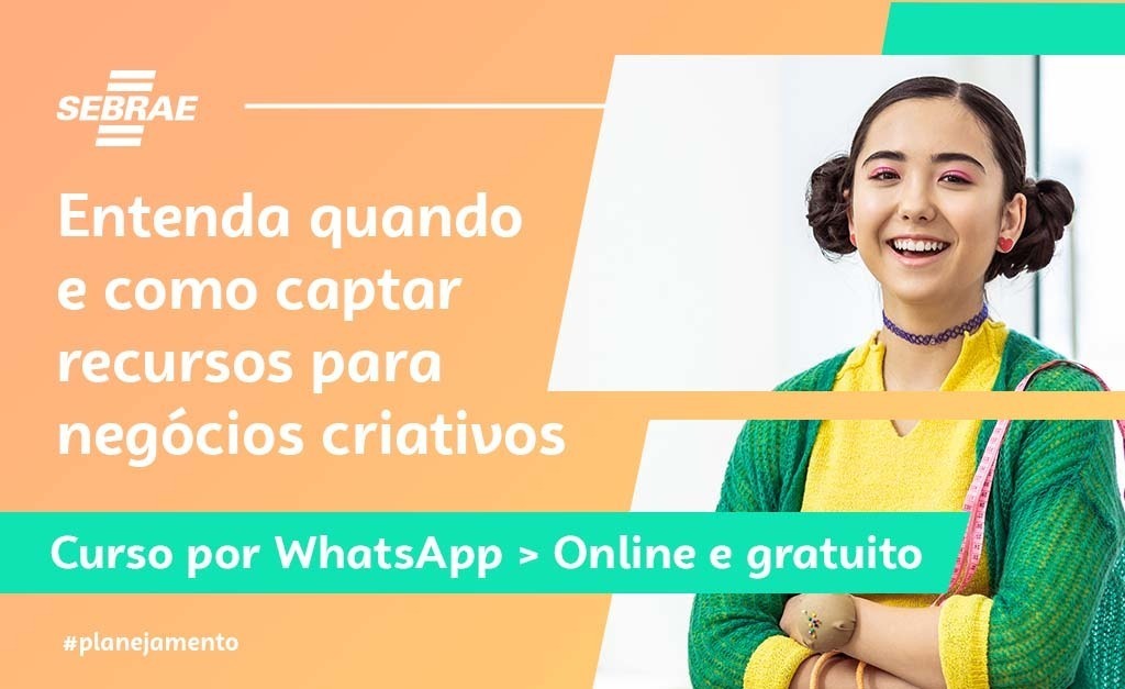 sebrae's tweet image. Você está planejando o seu negócio criativo, mas ainda não sabe quando e nem a forma para captar recursos? Comece já o curso oferecido pelo Sebrae e aprenda como gerenciar seus recursos e investir para crescer.  Acesse bit.ly/3FXS1vm 

 #CursoSebrae #Capacitação