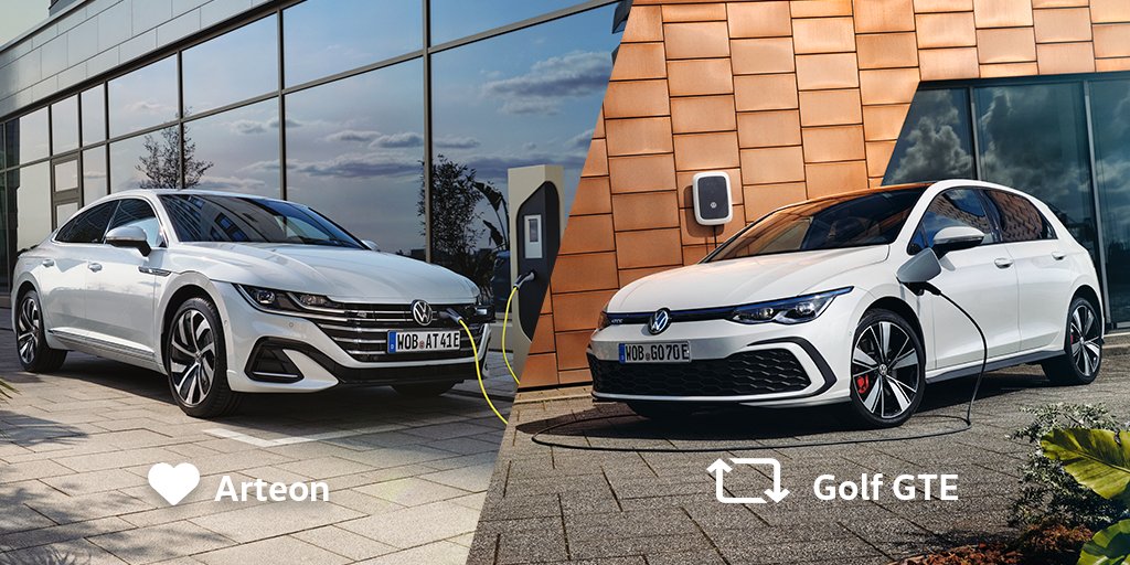 VW_es's tweet photo. ¿Con cuál de estos híbridos conectas mejor? 🤔

🔁 Golf GTE: inconformista
❤️ Arteon: elegante https://t.co/RKRZ7p2ic0