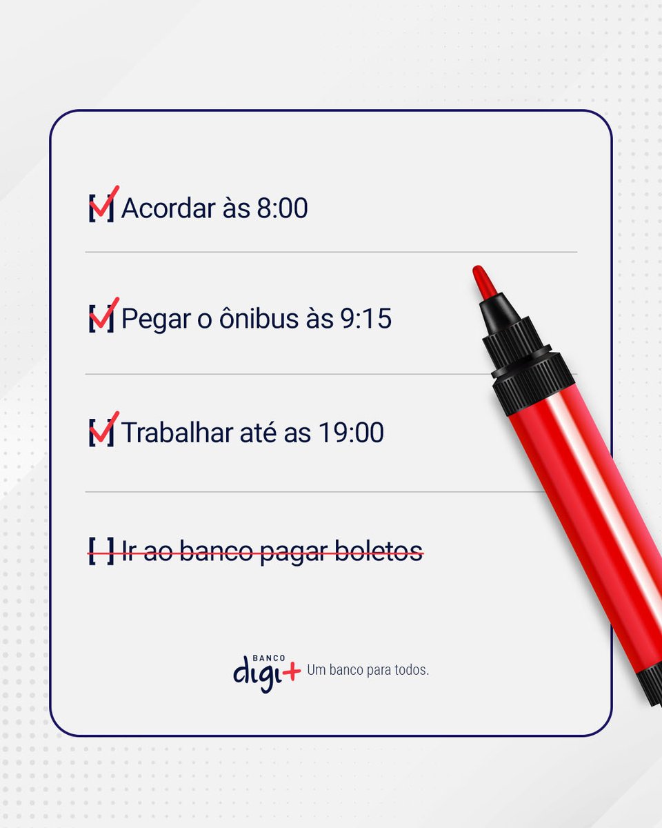 Bancodigimais's tweet photo. Ir ao banco pagar boletos é coisa do passado! Com o Digi+, você faz tudo de forma on-line, direto pelo celular, sem perder tempo com filas e burocracias. Seja Digi+, seja digital!
#digimais #bancodigimais #bancodigital #semburocracia https://t.co/I9DxAzMHUj