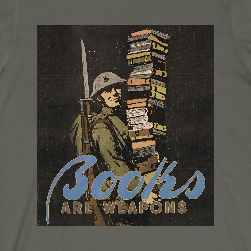 It's time to win the fight against ignorance. Read a book. Maybe write one. And get others to read them. Wear this shirt when you're ready to arm yourself with the weaponized truth of good books.

Shop: sprinklerfish.com/products/books…

#booksareweapons #weaponizeyourmind #sprinklerfish