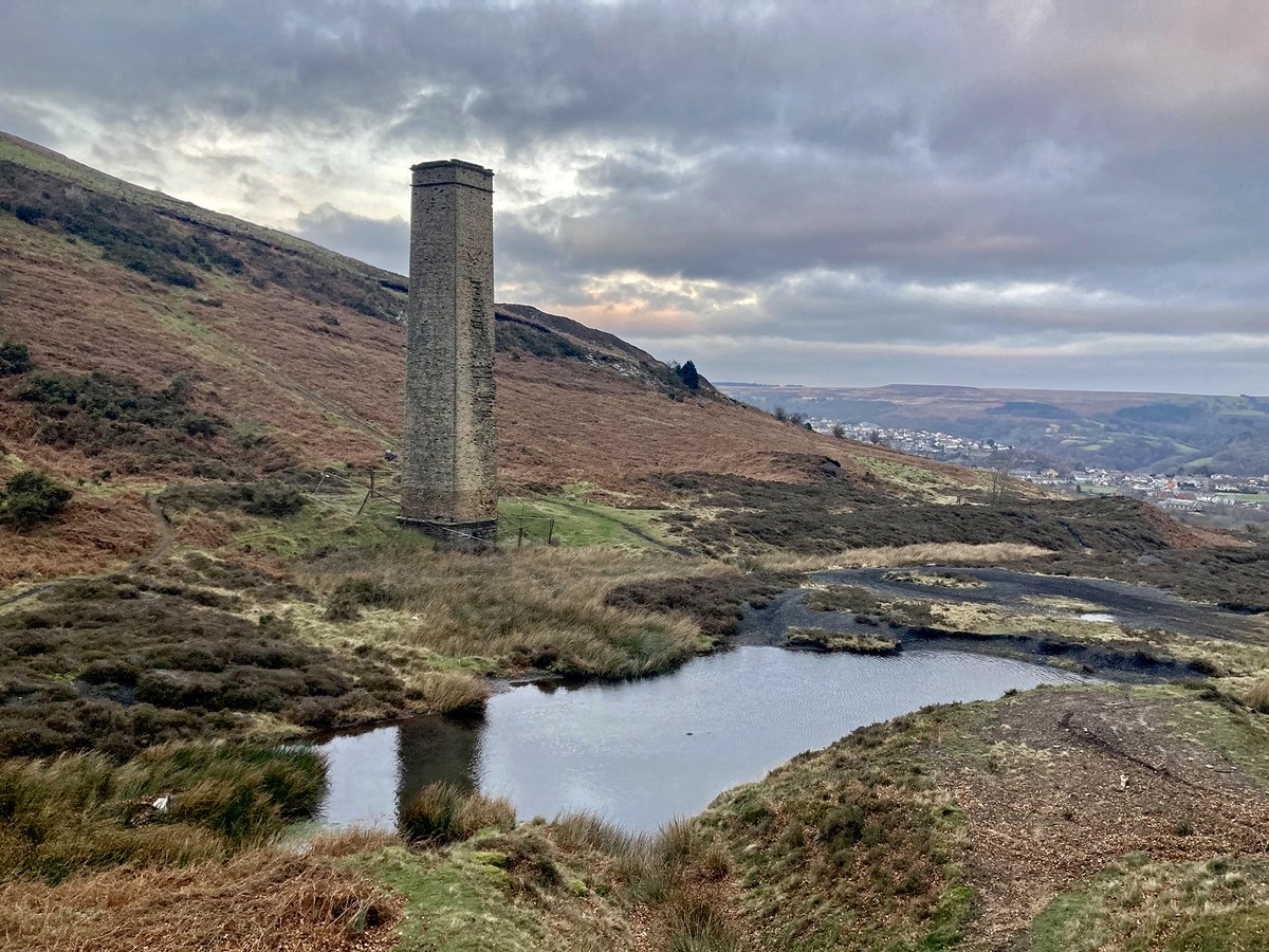 'Diwedd y Dydd' (End of the Day) at Cwmbyrgwm Stack, The British, Abersychan.  The wind was keen and the sky took my thoughts away to the industrial heritage of the valley.