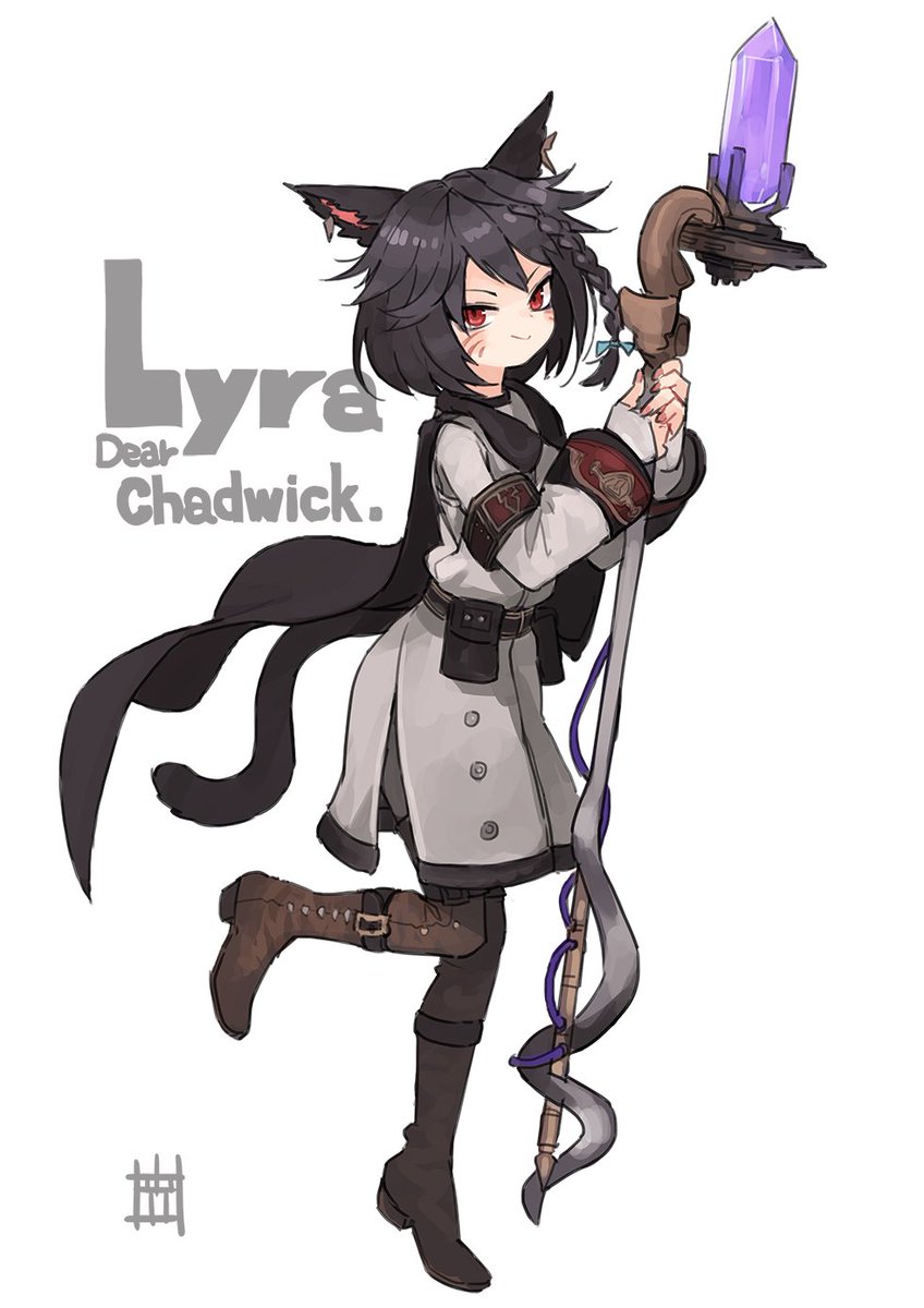 avatar (ff14) 1girl miqo'te animal ears cat ears black hair cat tail solo  illustration images