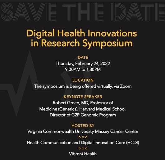 VHcdi's tweet photo. SAVE THE DATE!! #CancerResearch #digitalhealth #HealthEquity #AcademicChatter #Genomics https://t.co/99SKSxoKG3