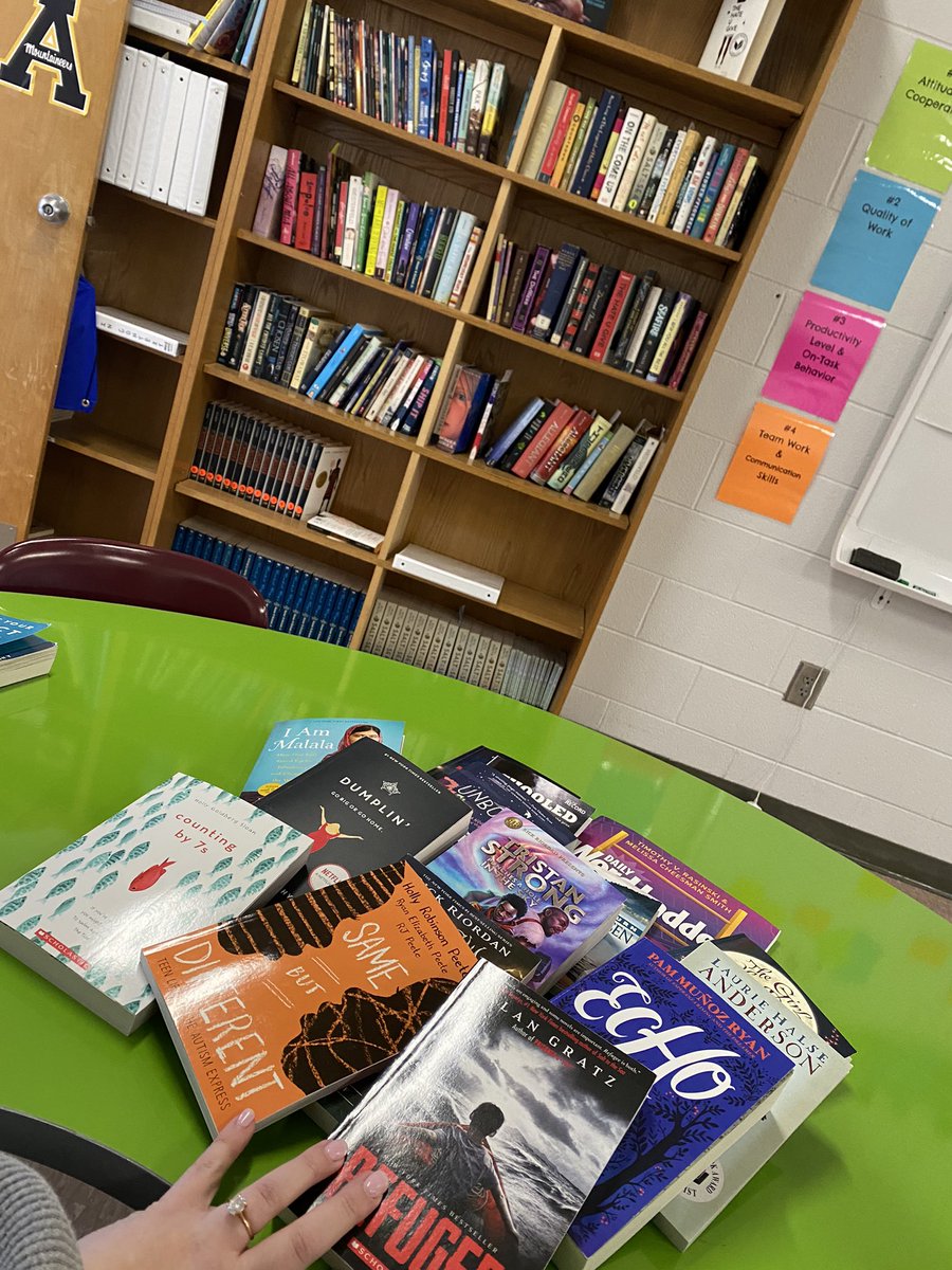 msgoseyteaches's tweet photo. I spy a good book haul to kick off the new semester ❤️ @KSekouM @AlanGratz @PamMunozRyan @halseanderson @TimRasinski1 https://t.co/aAVTO07oqu