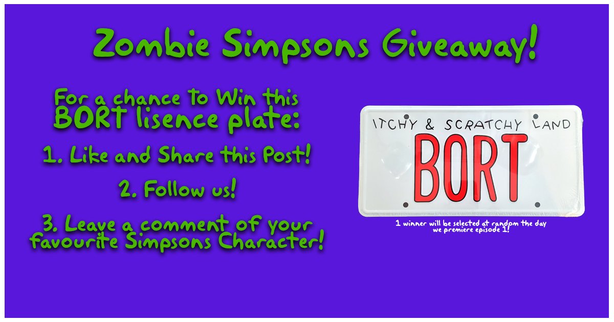 As we get closer to our premiere date we've got a little surprise for you!

Like and Retweet this post to your story, follow us, and comment who's your favorite Simpsons character and we'll enter you to win!

#thesimpsons #bort
#simpsons #podcast
#comedy #zombiesimpsons