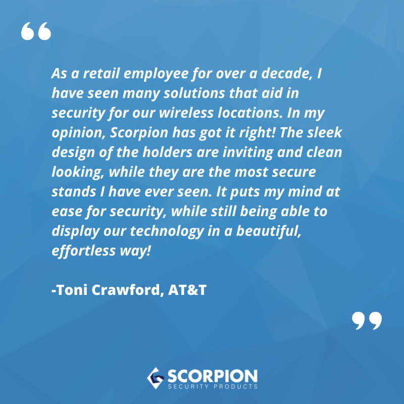 ScorpionSecure's tweet photo. Our products are exceptional for merchandising while maintaining the highest level of security. Hear from one of our incredible customers below:
#lossprevention #retailsecurity #customerexperience #globalfootprints #displaysecurity #scorpionsecure #assetprotection #merchandising https://t.co/QvbAaaF91C