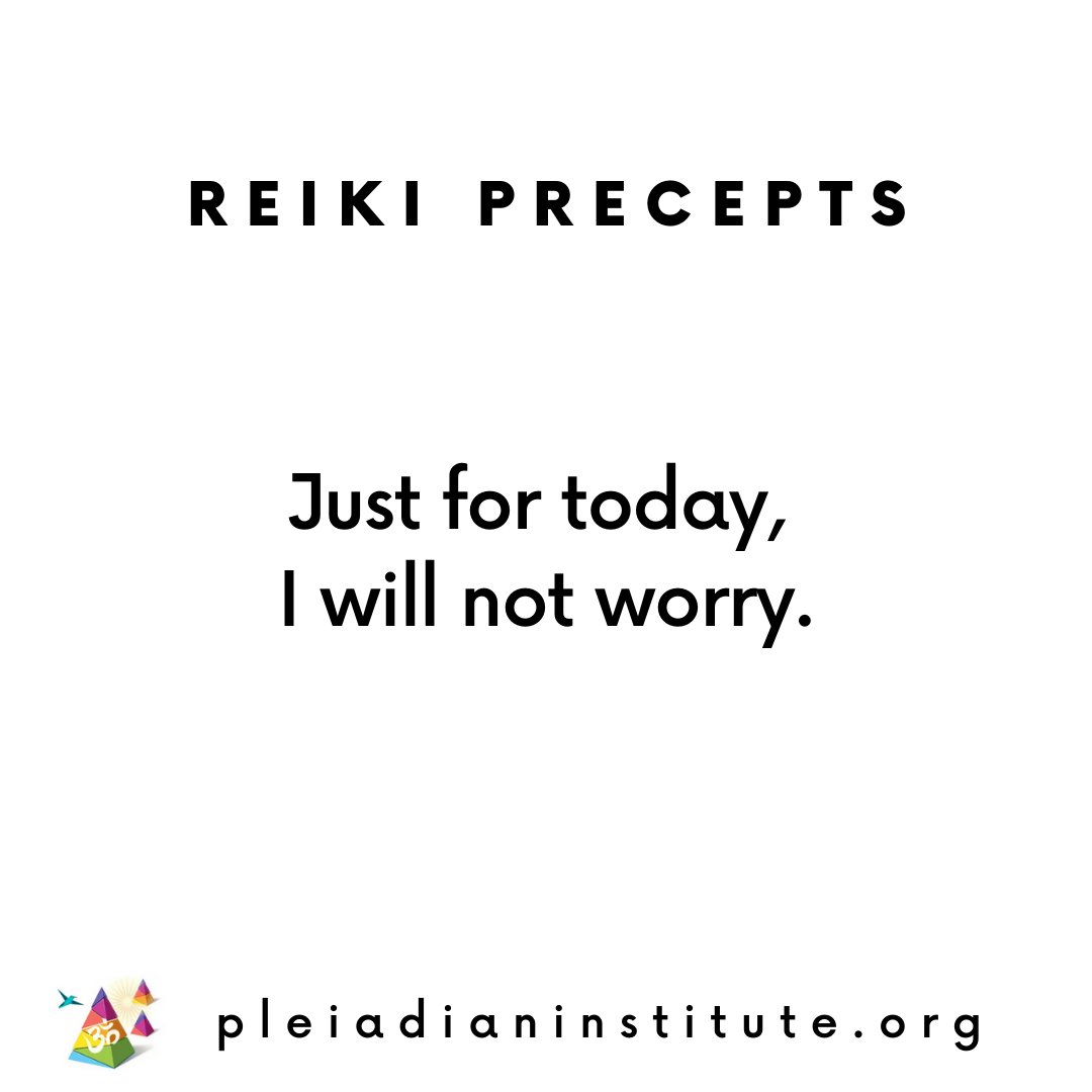PleiadInstitute's tweet photo. Just for today, I will not worry.

That is the first precept of Reiki, and although it is simple, it takes focus to maintain a mind free of worry when we are fed by a constant stream of 'what if' scenarios and reports of what is 'wrong' in our world. https://t.co/HvofuNeWRT