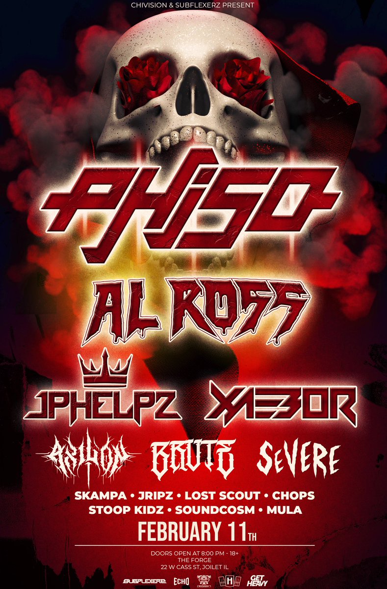 SUBFLEXERZ's tweet image. •|FULL LINEUP ANNOUNCEMENT|• 

🔥🌹🔥|FEBRUARY 11th|🔥🌹🔥

We’ve added some homies to bring you one of our biggest lineups to date!!! So much heat under one roof!! 

18+ To Enter | Doors at 8pm

2 Stages | Hennessey Sound

🎫: subflexerz.ticketspice.com/subflexerz-chi…