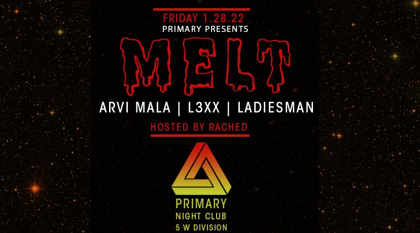 Friday see you dancing for this new monthly winter series! 

tix- prmry.club/melt

#house #techhouse #chicagonightclubs #primarypresents