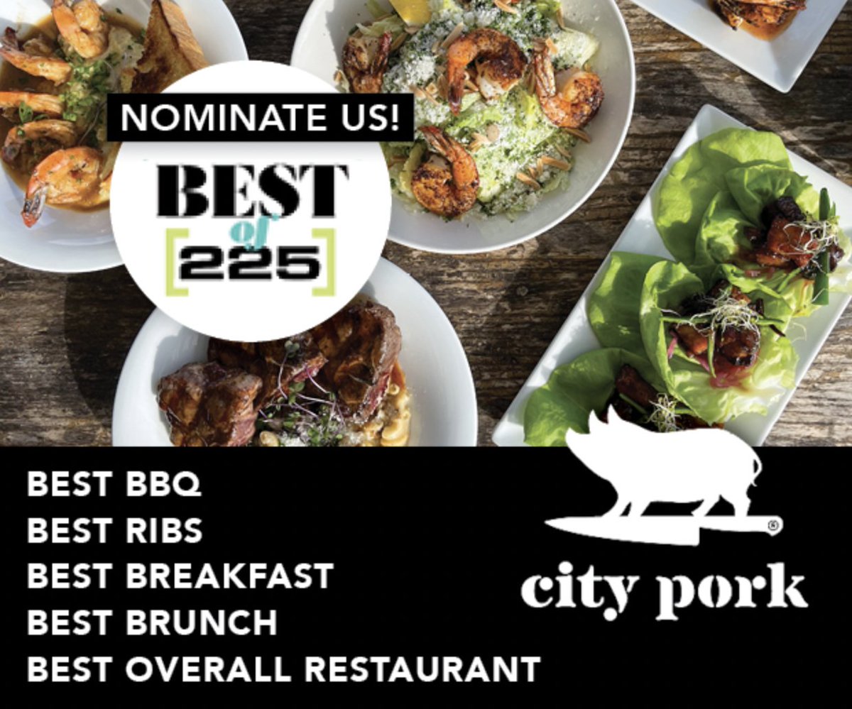 Its that time! Nominations are officially open so if you love City Pork as much as we do head over to bit.ly/30RtMfD to vote us for Best BBQ, RIBS, BREAKFAST, BRUNCH, and OVERALL RESTAURANT! 🤤

#geauxlocal #yelpbatonrouge
