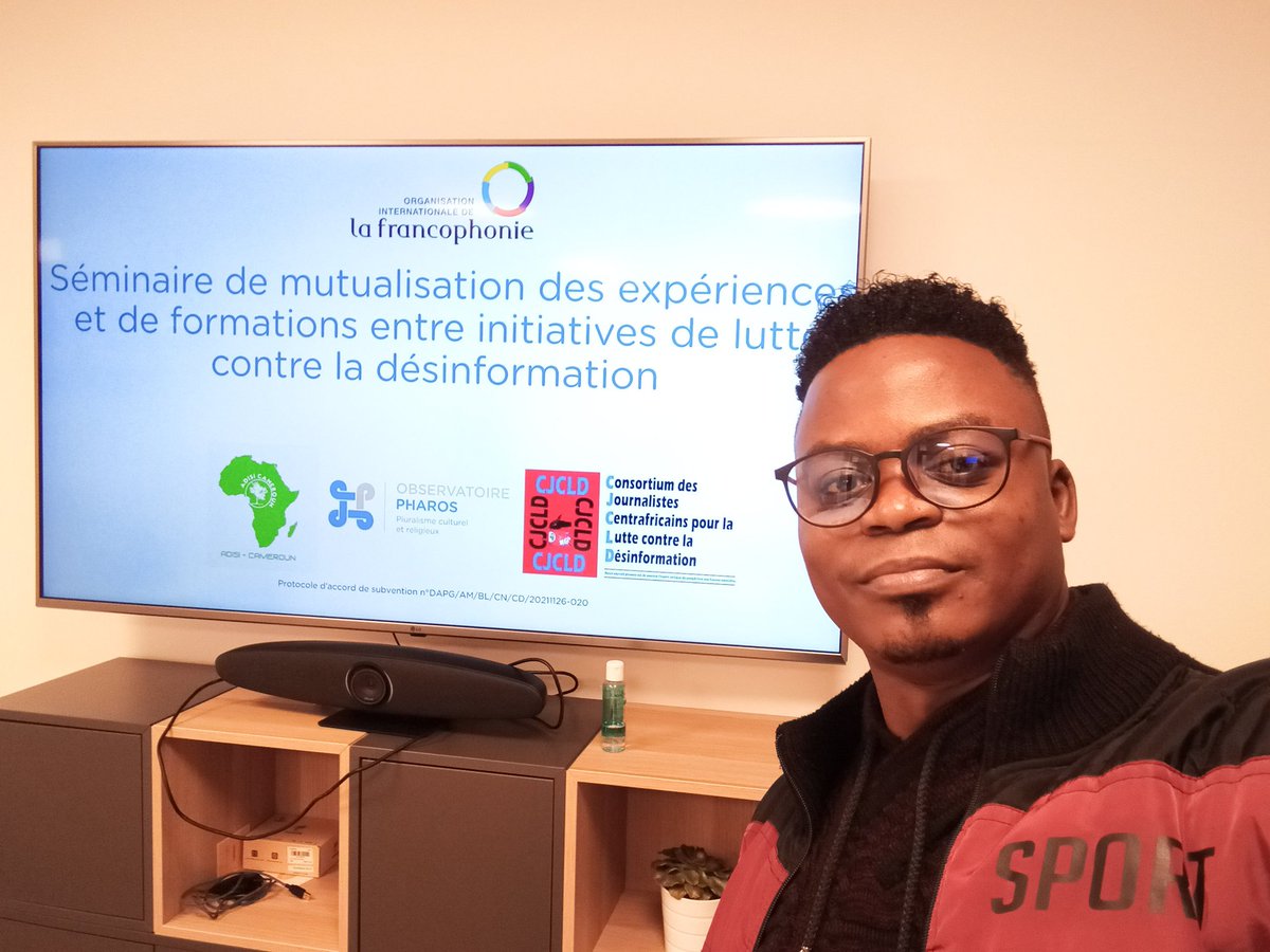 cjcld_check's tweet photo. ENSEMBLE POUR CONTRECARRER LA DÉSINFORMATION

🕵🏽‍♂️J'ai présenté aujourd'hui, au siège d'Observatoire Pharos à #Paris, la thématique sur  "une approche communautaire pour lutter contre la #désinformation et les infox en #Centrafrique.
@FranceBangui @Yerimabanga @factchecknet https://t.co/a8vWiLVVcV