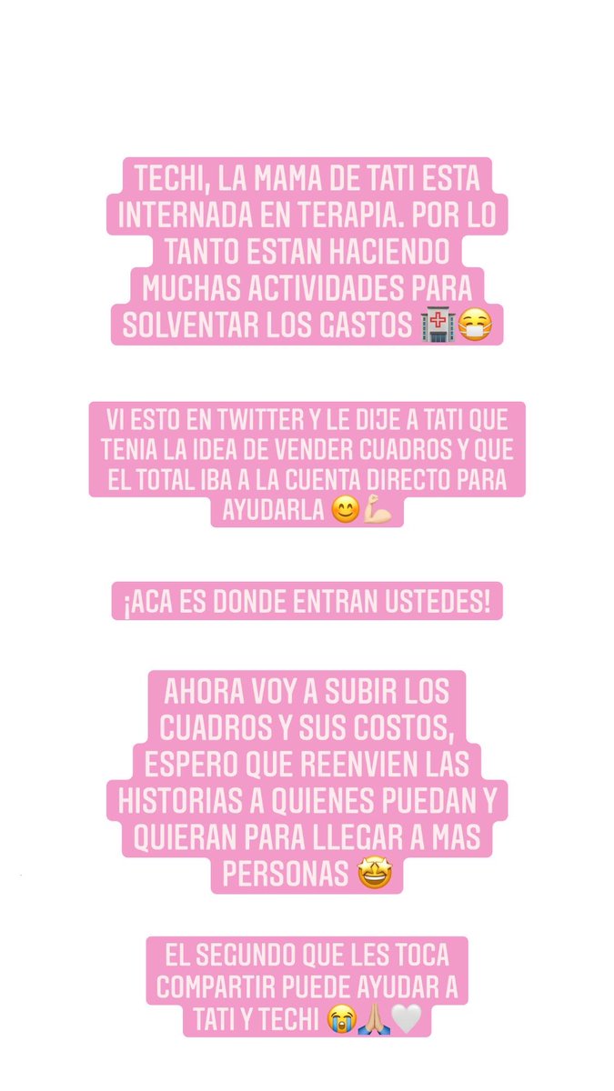 solantunovich's tweet photo. Rt por fa!! Todo lo recaudado va a ir en donacion a @tatiblt para solventar los gastos de la internacion de su mami en terapia intensiva 😢 un rt ayuda en exceso 🤍 https://t.co/vxQzcMMgNG