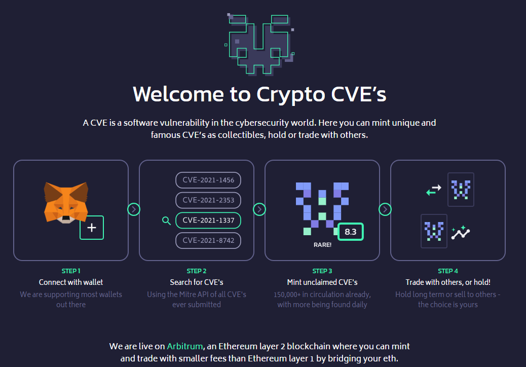 cibernicola_es's tweet photo. Gigatoneladas de #cryptoHumo,
-Área: #NFT
-Derivada que nadie vio venir: hacer NFT's de CVE's
Si algo se puede pervertir, alguien, o ya lo ha hecho o lo hará tarde o temprano. https://t.co/vpVC5mPcsM