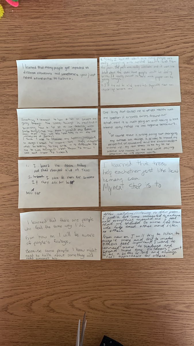 thewright_class's tweet photo. Today was #BellLetsTalk Day, and we watched this poem: https://t.co/hXxsMm0BCD Our thoughts about it are below: https://t.co/i32VpQ1m23