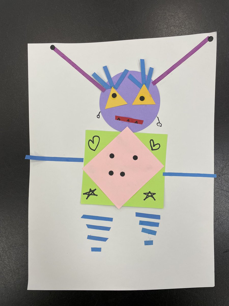 ArtAlderman's tweet photo. Cute little kindergarten shape monsters @AldermanEagles @NhcsArts https://t.co/Qj5MUqAIAo