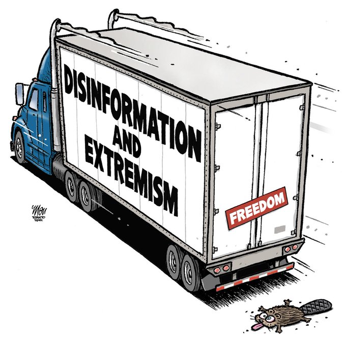 Humor Cartoons Sozialwirtschaft-Politik: Canadas Truckers For Freedom2022