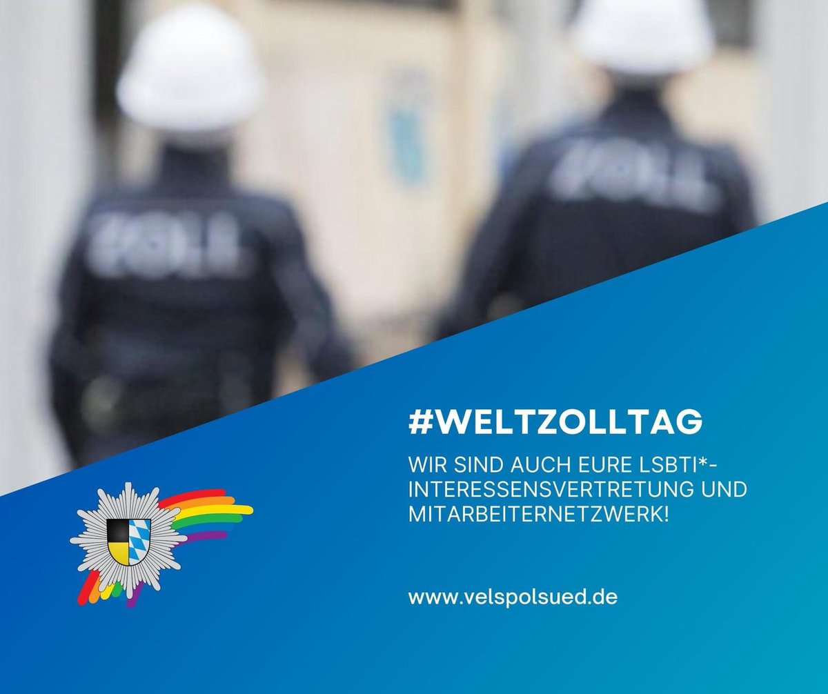 velspolsued's tweet photo. #weltzolltag
Wir sind auch eure LSBTI*-Interessenvertretung und Mitarbeiternetzwerk.

#zoll #polizei #justiz #lsbti #lgbti #lsbttiq #velspolsued #bupol #zollKarriere #Bundesfinanzministerium #internationalcustomsday https://t.co/lhiodtNAYK