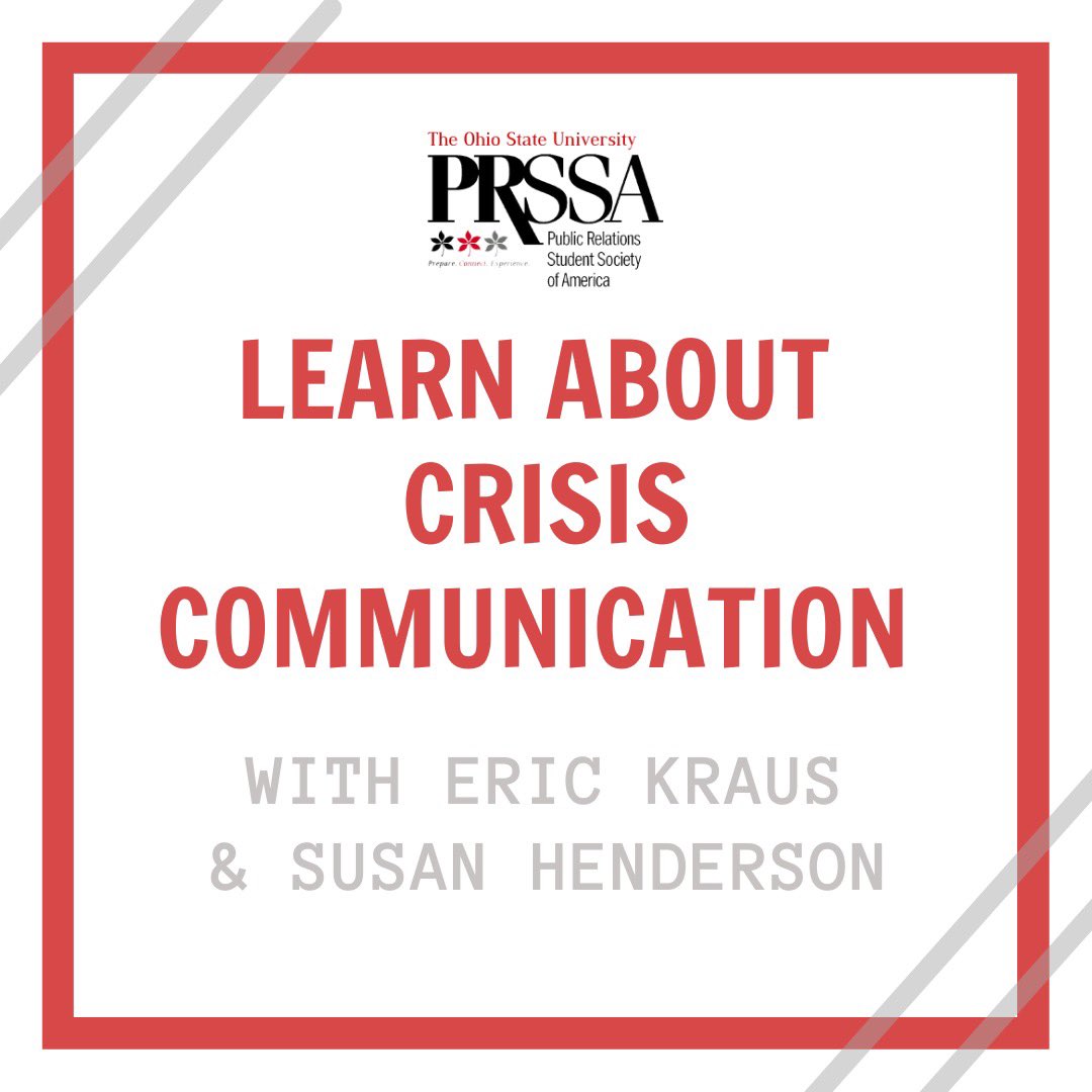 🗣🚨MEETING ALERT🚨🗣

Join us TONIGHT at 6 p.m. over Zoom to learn more about crisis communication! The link is on our website and in Olivia’s email. Hope to see you there! 🤩 

#prssa