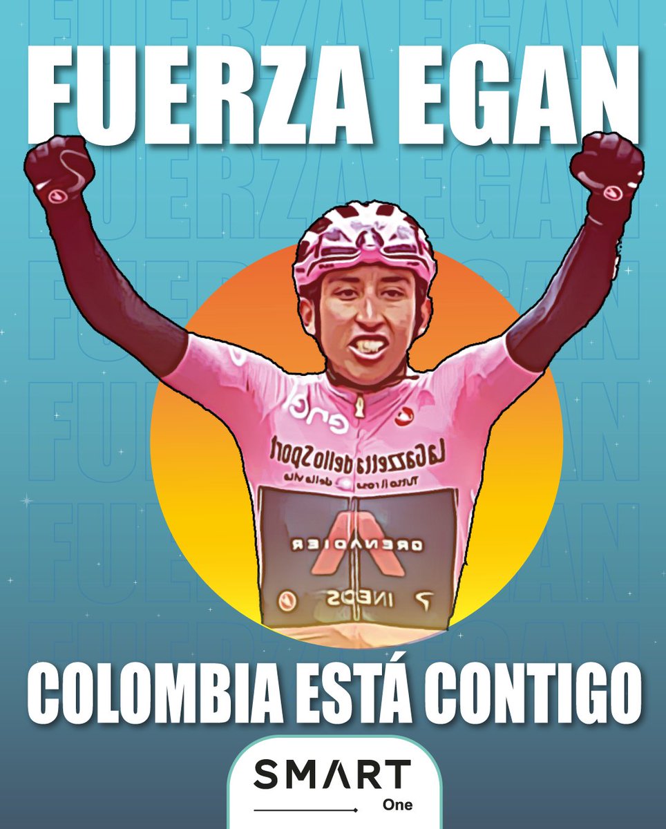 SmartOneCo's tweet photo. 🇨🇴 Fuerza @Eganbernal Colombia está contigo 🚴‍♂️ https://t.co/91XaTkIEqn