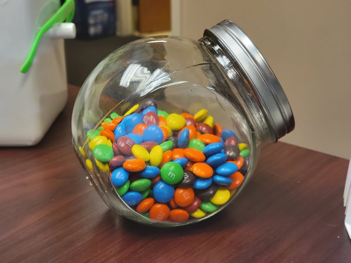 BEDonham's tweet photo. A co-worker just told me that sometimes, even when I am not here, she comes upstairs to my office to get some M&M's off my desk.
I can't tell you how much that delights me! To know I can help make people happy even when I am not there.
#KidMin #CandyLady https://t.co/QJYs0msAqs