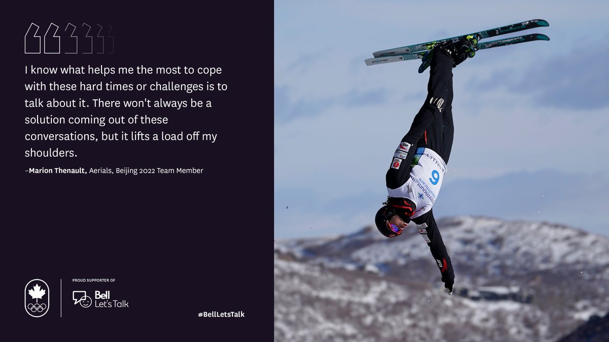 For #BellLetsTalk Day, #TeamCanada athletes wanted to share with you what has helped them through their toughest times.

Marion Thenault makes sure to open up about her feelings ⬇️