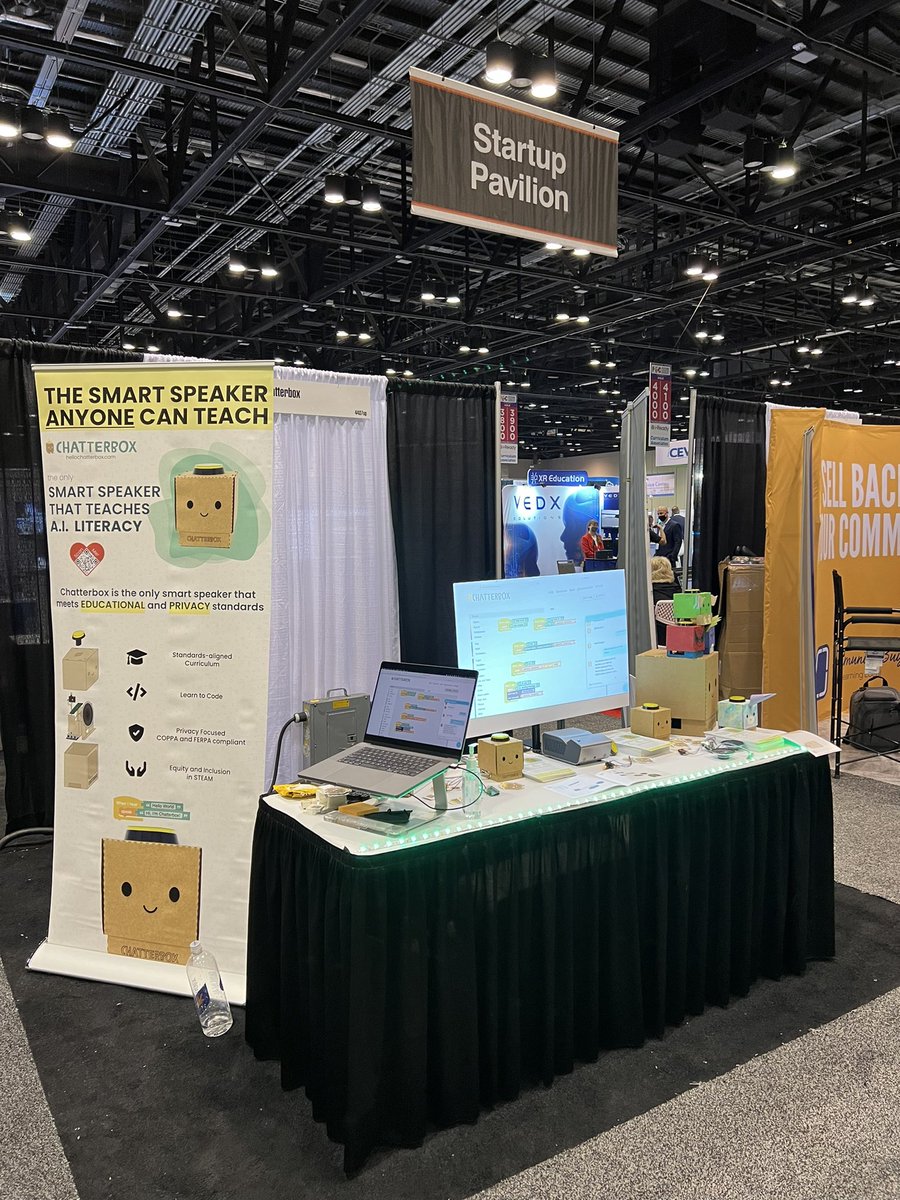 Hey, are you attending #FETC? Come on by and have a conversation with Chatterbox! It’s the smart speaker kids build and teach themselves for STEM skills and AI literacy!!