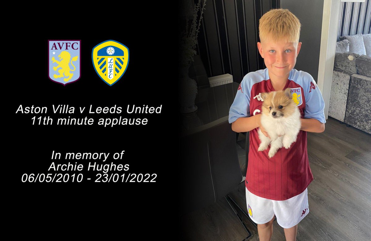 CameronRClark's tweet photo. Leeds fans I need your help. 

Close friends of mine have lost their nephew at the young age of 11. He was villa mad so organising an minutes applause on the 11th minute in two weeks. 

You can also support the family pay for his funeral below. #lufc 

https://t.co/8GGNqv7cYw https://t.co/VMu2KCPVfu