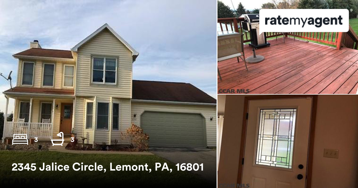 realher's tweet photo. 3 🛏 3 🛀  
📍 2345 Jalice Circle, Lemont, PA, 16801

My latest sale on #ratemyagent
https://t.co/gy4gMmA7qX https://t.co/qsEVOsVDuO