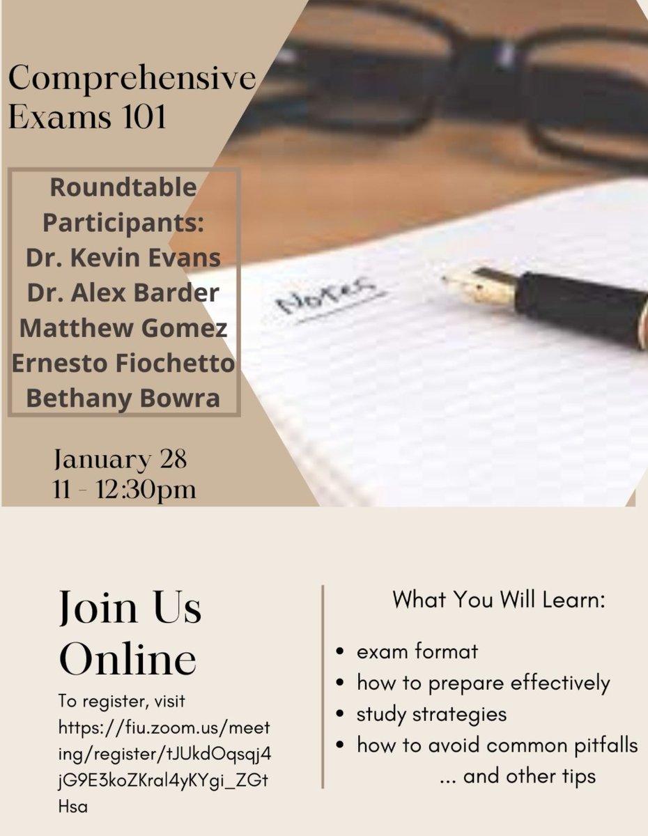 PIRGSOatFIU's tweet photo. To register for the roundtable, please click the following link: https://t.co/C4ivVoAQwN
If you have any questions, please email Dr. Oates at jooates@fiu.edu
#comprehensiveexams #gradschool https://t.co/iuCr3MZ6Cz