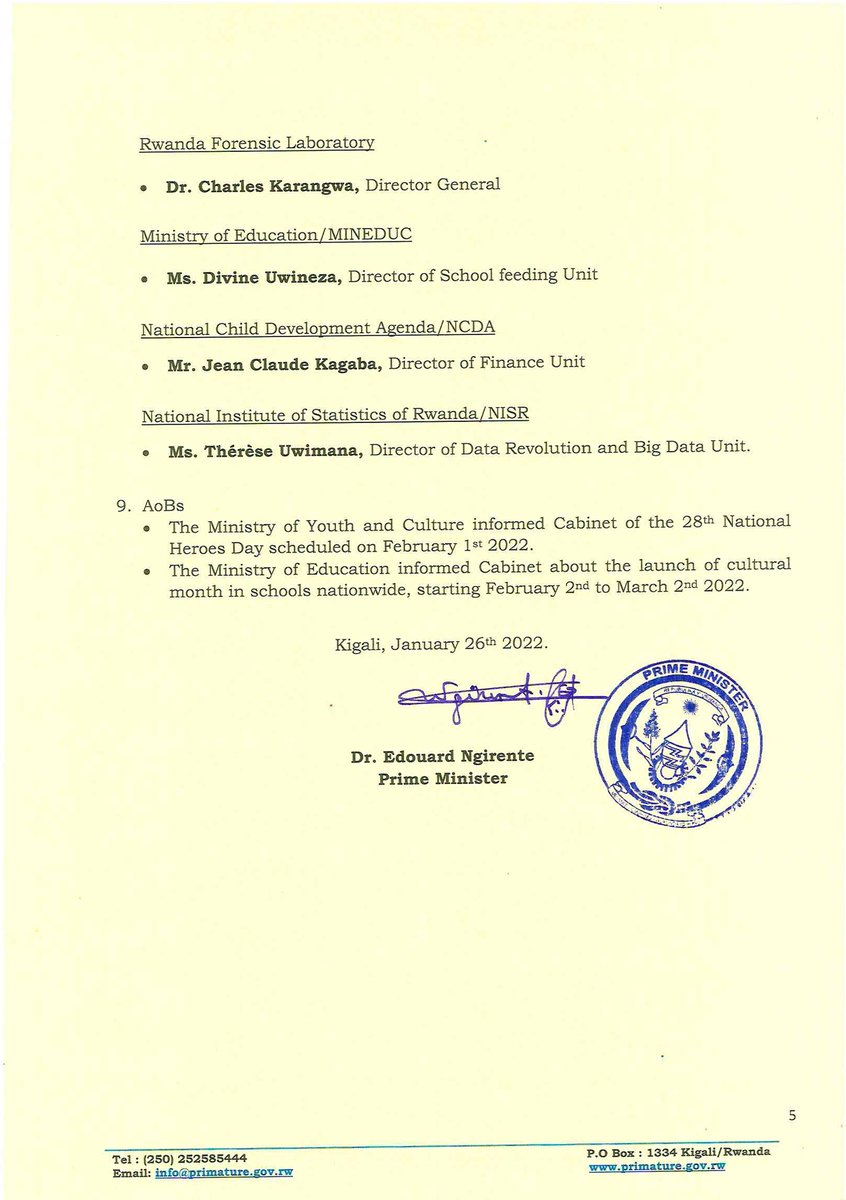 Office of the PM | Rwanda (@primaturerwanda) on Twitter photo 