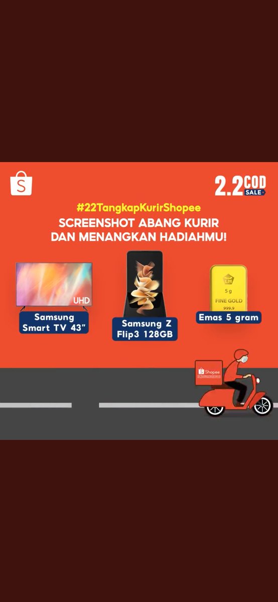 evlynfelisca's tweet photo. It's my dream mas kurir, not her
#22TangkapKurirShopee #ShopeeKasihEmas5G
@ShopeeID https://t.co/7nJVfJacgo