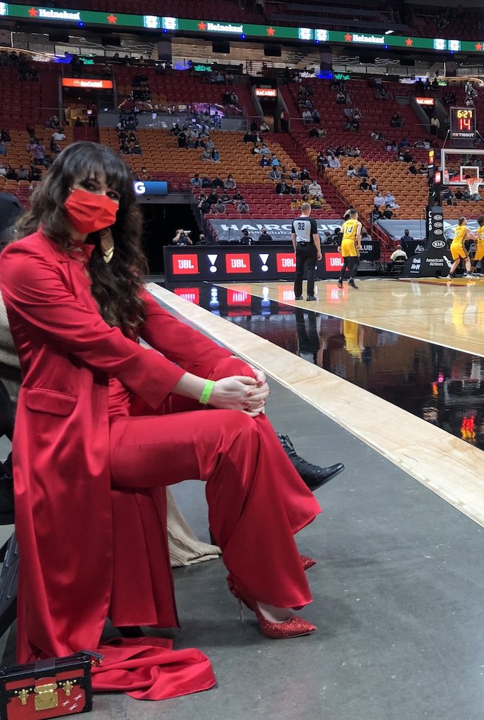 Dru on X: serving looks court side every game giving this miami team life  all season. undisputed drip queen. heat superfan. iconic.   / X