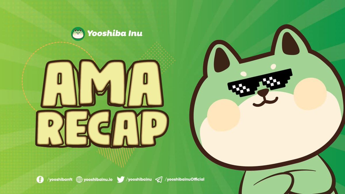 📍AMA RECAP📍

If you miss out the AMA yesterday - January 26,2022 6PM UTC, here's the recap for you.👏

TG👉 :t.me/Yooshibainuoff… 

Thanks to @Travladd especially <a href="/BensonCryptoLTD/">BENSON</a> also for having us, wonderful AMA yesterday!❤️

#AMA #YOOSHIBAINUFAMILY🔥🔥