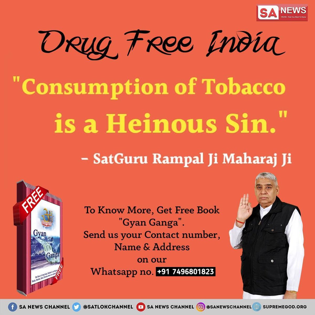 RealSachinJi's tweet photo. Today lakhs of people are living a happy life free from addiction by doing Satbhakti from Sant Rampal Ji Maharaj.
#नशा_करता_नाश

- Great Sant Rampal Ji Maharaj https://t.co/iPAb3vRjew