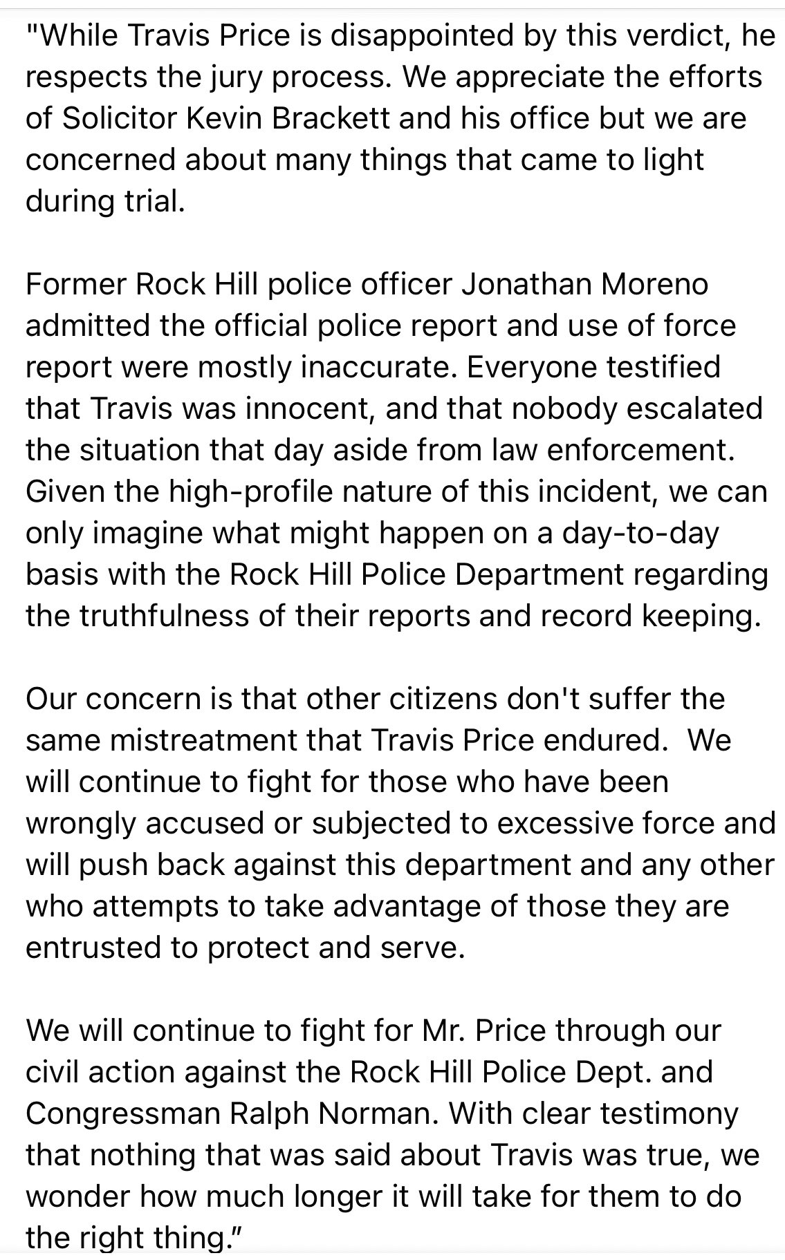 Justin Bamberg, Esq. on X: &ldquo;While disappointed in the verdict of 