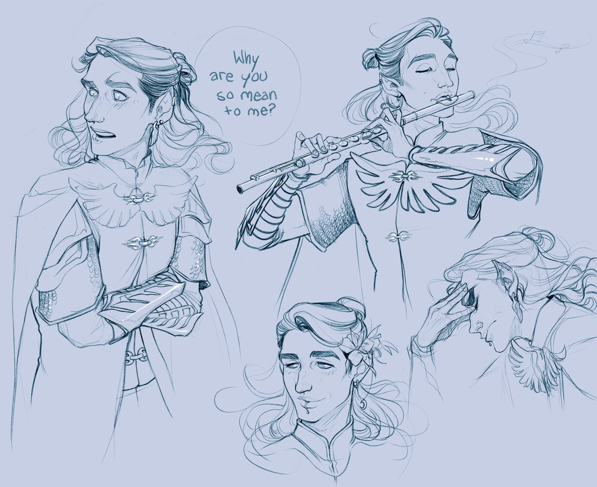 More sketchin, this time Dorian Storm <3 (bonus point to anyone who can guess the flower I put in Dorian's hair)
#criticalrolefanart #DorianStorm