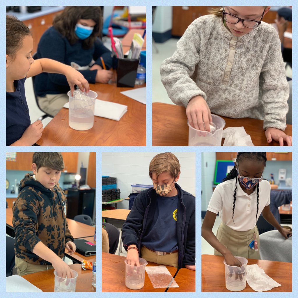 We used the EDP to develop a strategy for preventing a tissue from getting wet when completely submerged in water. This helped cement the fact that air is matter even though we can’t see it! <a href="/CollierES/">Collier Elementary</a> #ProblemSolvers
