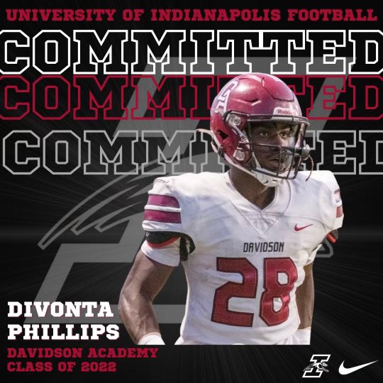 I am blessed to get this opportunity to play at the next level. Want to thank everyone that supported me through this path. With that being said I have committed to UIndy 100%!
<a href="/jquinn1212quinn/">Jonathan Quinn</a> <a href="/BearsDavidson/">Davidson Academy Football</a> <a href="/CSmithScout/">Chris Smith</a> <a href="/CoachHeaston/">Ryan Heaston</a> <a href="/KeeversChris/">Chris Keevers</a>