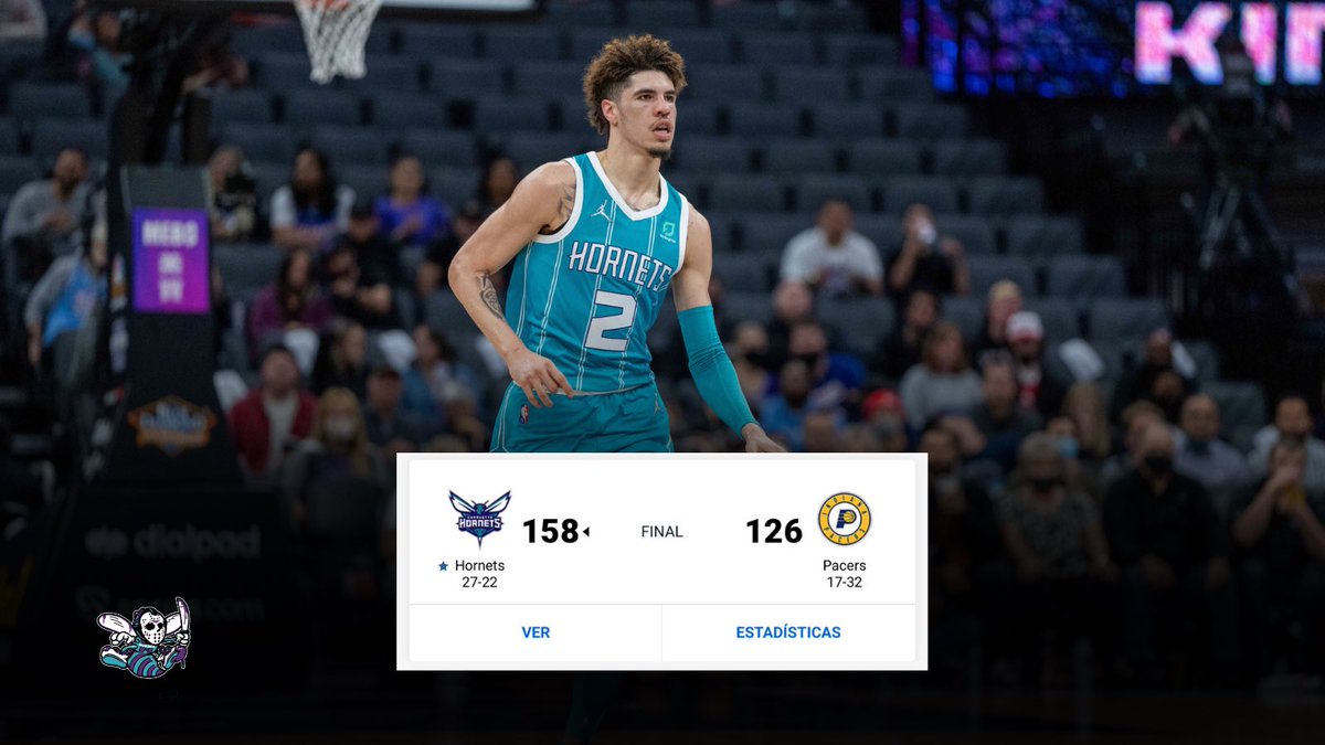 HornetsBA's tweet photo. Temporada récord breaker para Charlotte 🌟

Récord de franquicia en:
Puntos en una mitad: 87
Puntos en 3 cuartos: 113
Puntos en un juego: 158
Puntos desde la banca: 39
Triples desde la banca: 10

LaMelo Ball: Triple Double y +/- en +45 
Kelly Oubre: 39 puntos y 10 triples https://t.co/w4SsLO9USc