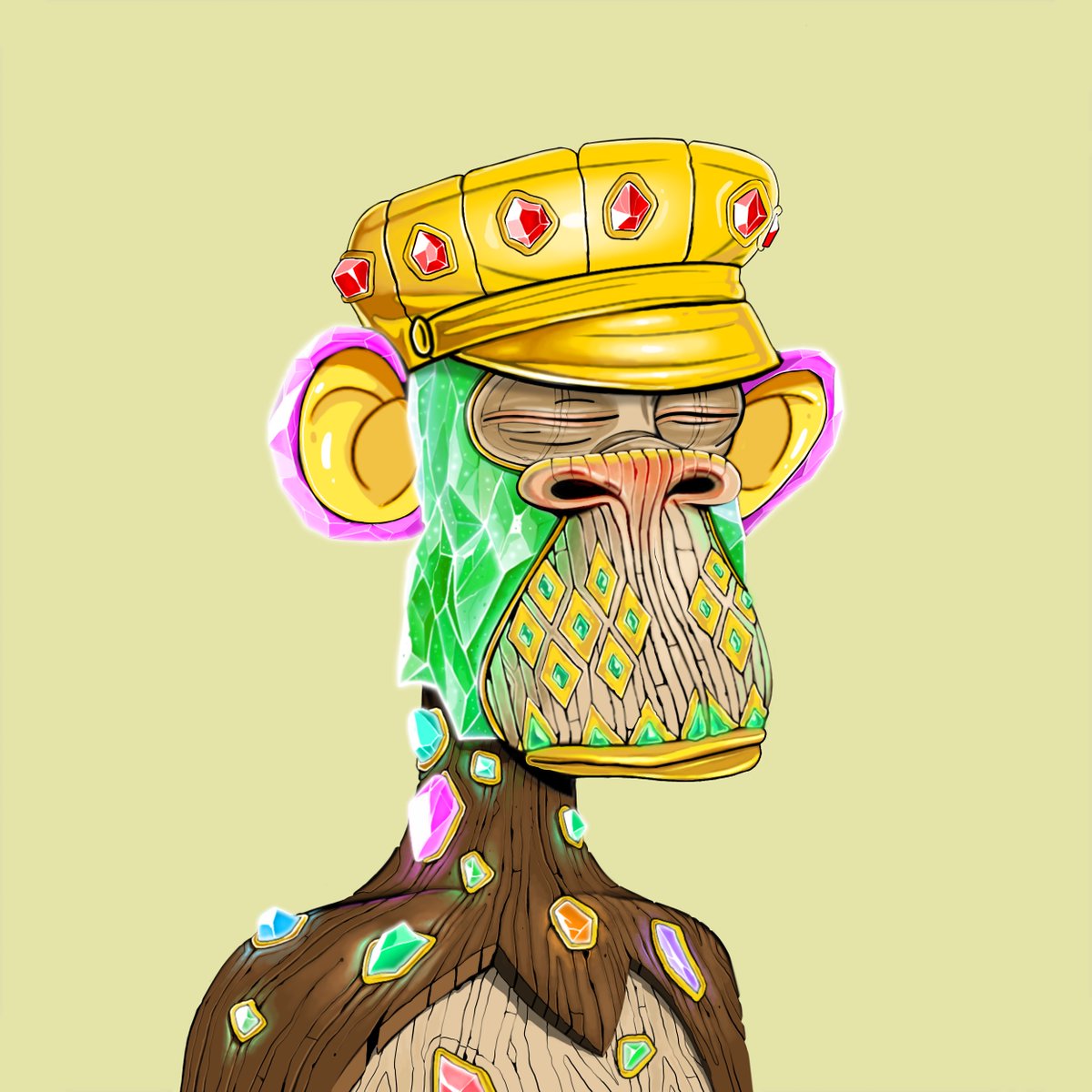 Bored Ape #2801 derivative, by the magnificent artist <a href="/Aref_Niazi/">AREF NIAZI</a>. Thanks dear!
 #BAYC <a href="/BoredApeYC/">Bored Ape Yacht Club 🍌</a> #BoredApeYachtClub