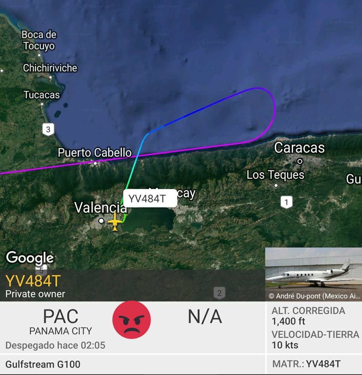 Arr3ch0's tweet photo. #YV484T Vuelta rápida a #Panamá. Interesante retorno directo a Valencia. Ruta Maiquetía - Panamá - Valencia. 3 horas duró la visita. https://t.co/w8Nz5vTETP