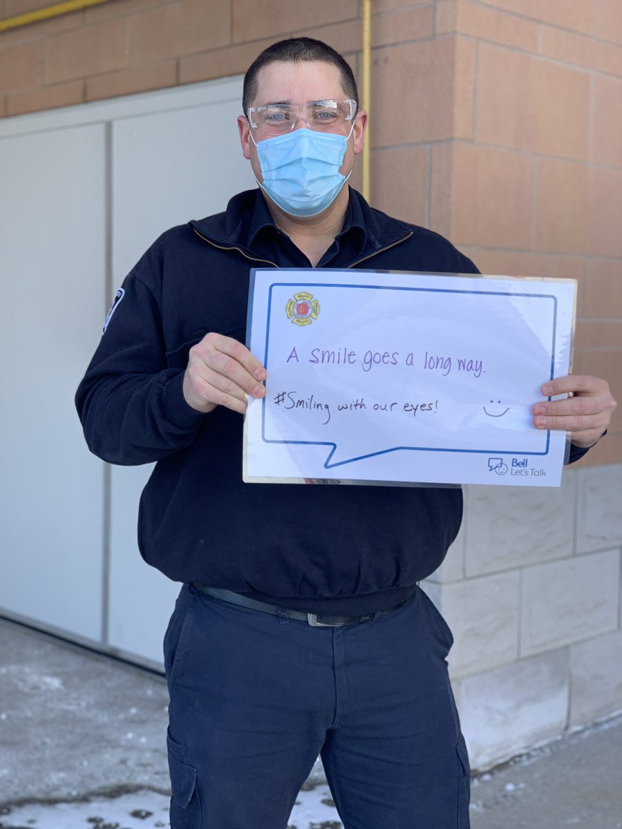 LdnOntFire's tweet photo. Yes, a smile sure does go a long way! #BellLetsTalk #smilingwithoureyes @LPFFA https://t.co/Q5voRiEQAS