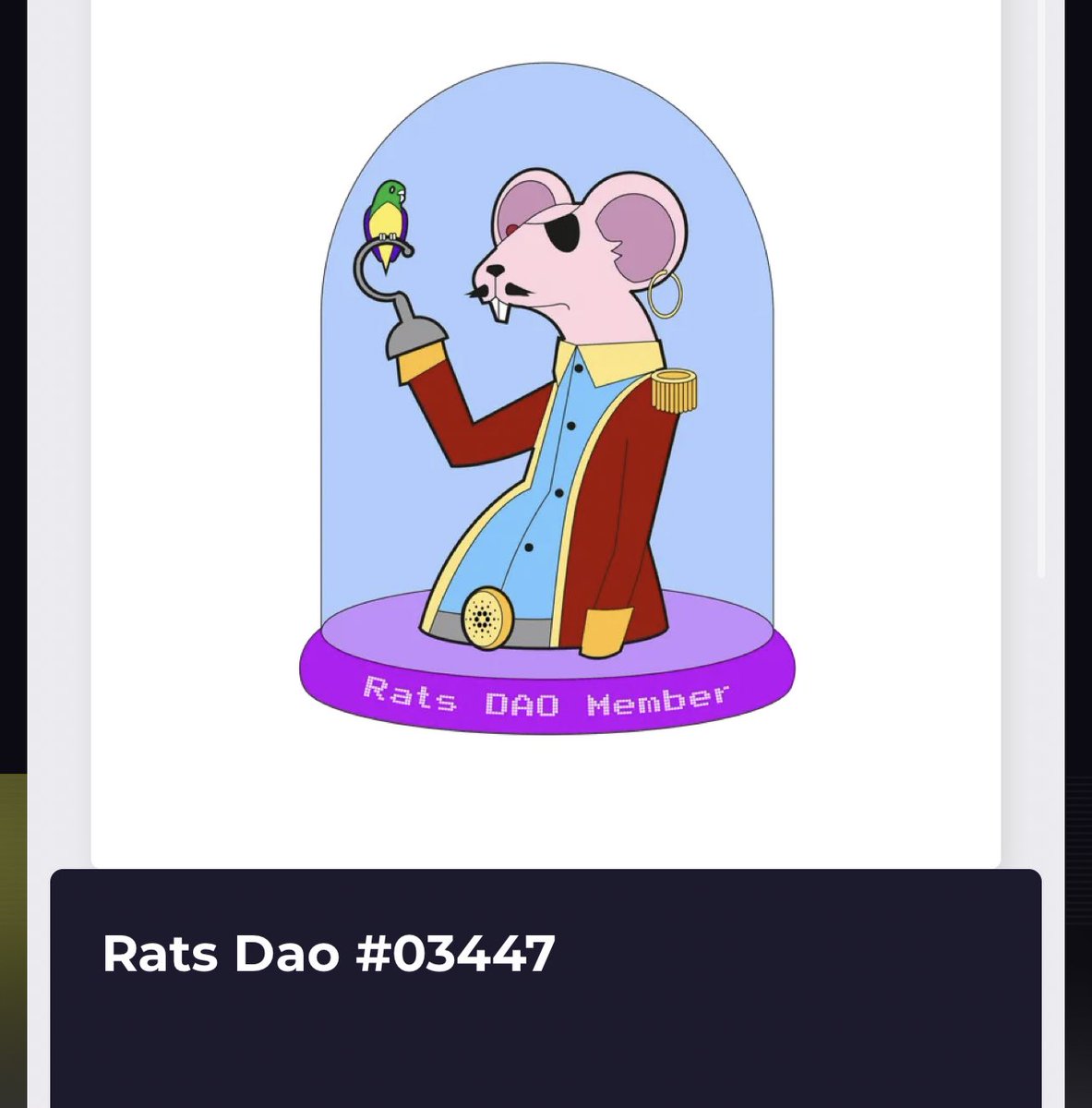 necfas's tweet photo. Giving away (1) @RatsDao NFT. @RatsDao is one of my favorite communities in Cardano, hopefully one of you will be joining me soon. Choosing a winner randomly in 3 days. 🧀🐀🐁🤝

⁃Follow me and @RatsDao 
⁃Like &amp; RT 
⁃Comment “I love rats” https://t.co/uBDcLsRMwh