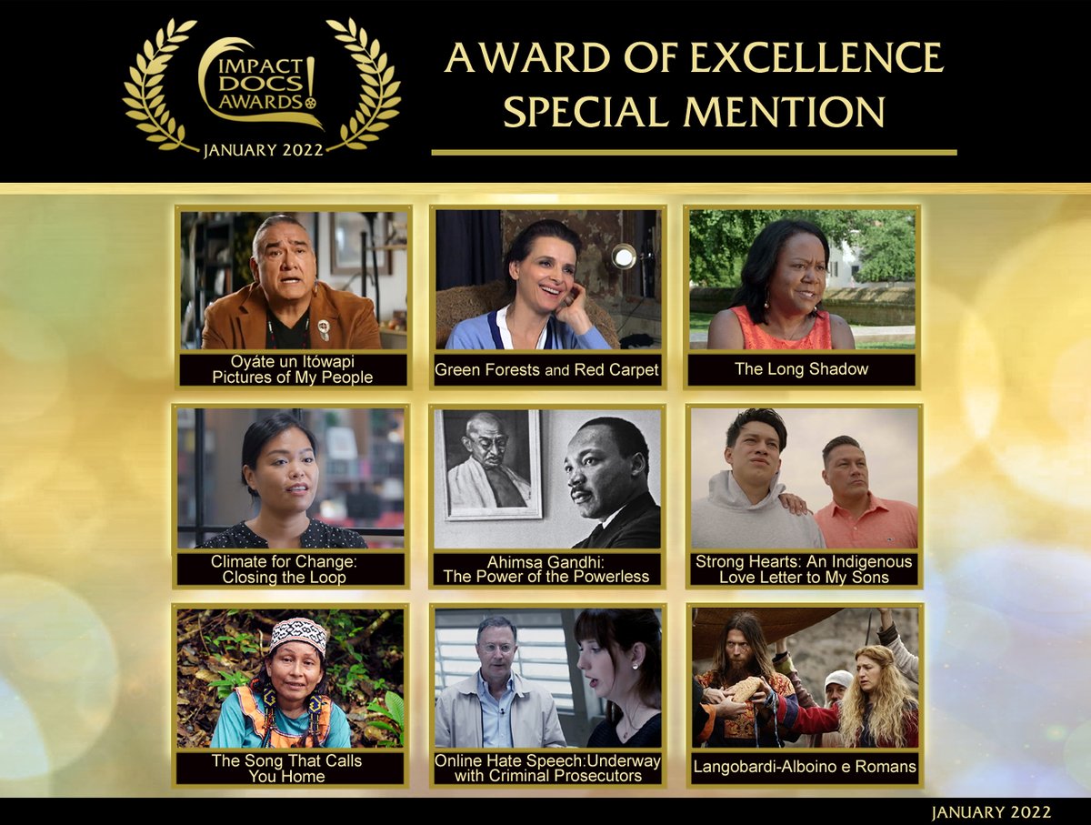 impactdocsaward's tweet image. CONGRATS Award of Excellence “SPECIAL MENTION” winners! Impact DOCS TOP 10. These hard-hitting &amp;amp; enlivening films showcased the best of DOC filmmaking –exceptional research, passionate storytelling &amp;amp; outstanding craft. We honor the IMPACT of these docs! ImpactDocsAwards.com