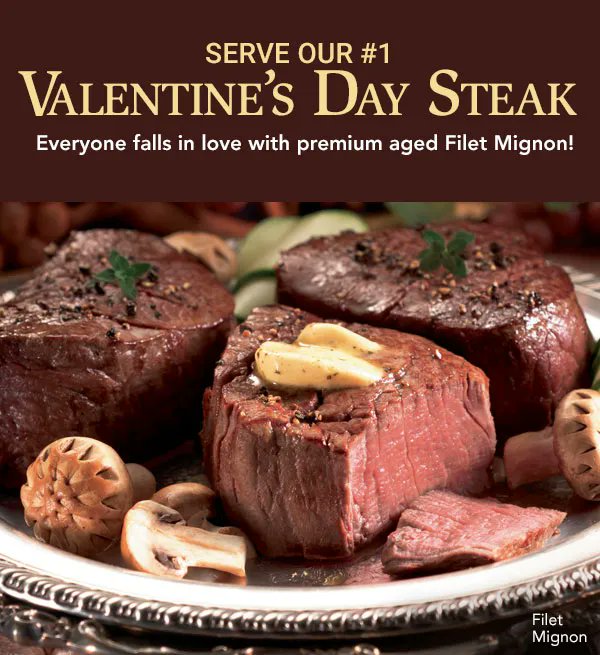 TheTenderFilet's tweet image. Be sure to place your Valentine&apos;s Day orders by 2/1!
Serve the best steak for your sweetheart:  buff.ly/3u6xylJ