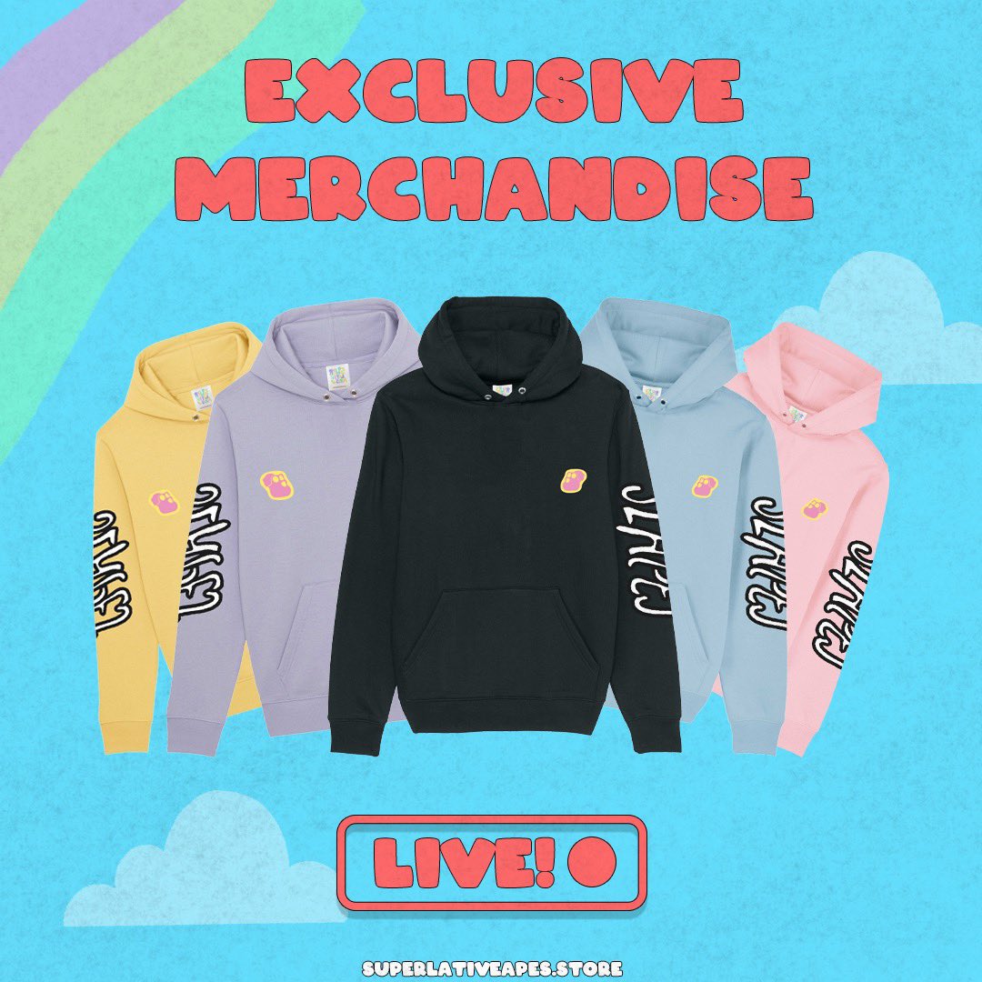 Lola20789's tweet photo. Our exclusive #SLAPE holders-only merchandise website is now LIVE!!! 🥳

Buy your SLAPE-clothing now at https://t.co/jMdF7uysfe (Paying with #Ethereum is possible!) 🌈👕 https://t.co/TFlNpERcpo