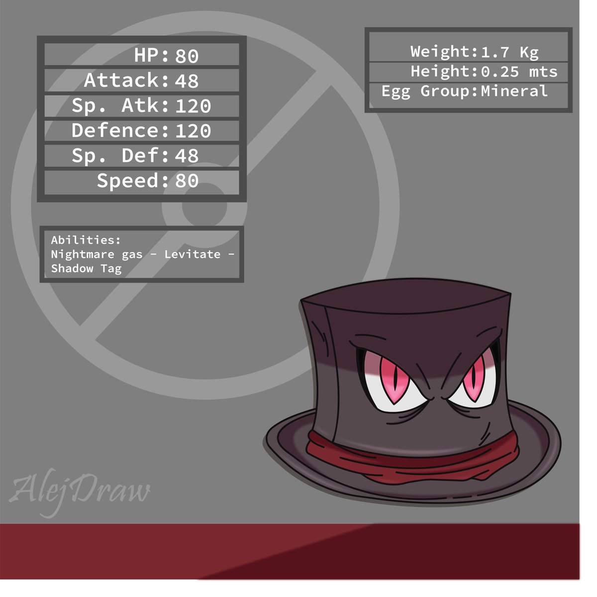 My new Fakemon, Hatmare

#fakemon #Pokemon