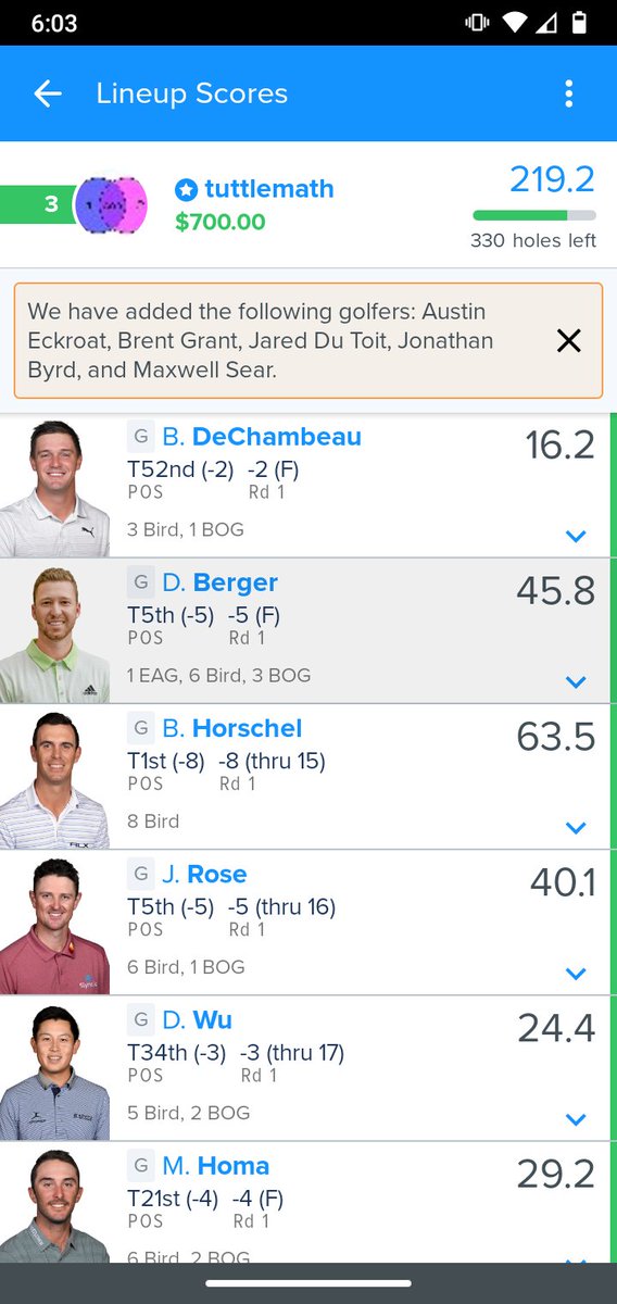 jjtuttle1216's tweet image. 3rd and with a bullet.... #PSMPOWER #Fantasygolf #FanDuel #golfchat #DraftKings
