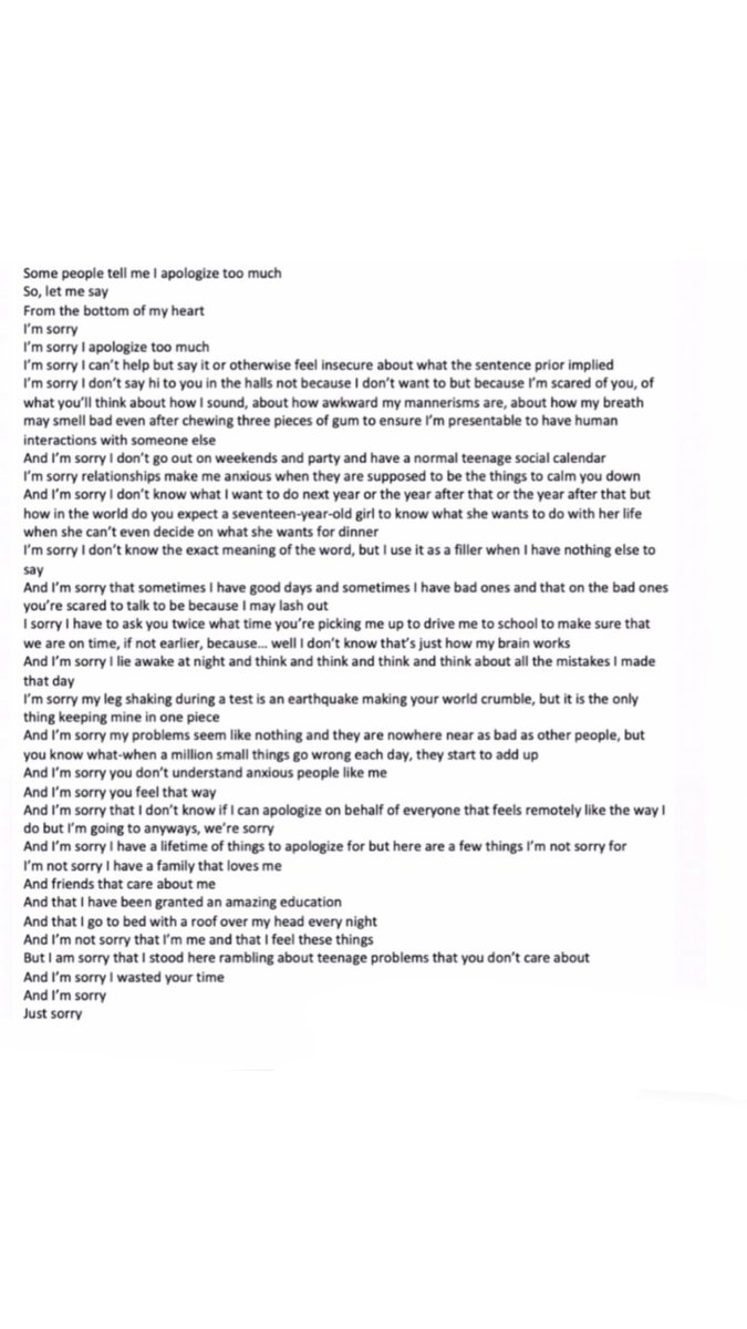 Because every year on this day I get a reminder I should never be sorry #BellLetsTalk #SickNotWeak